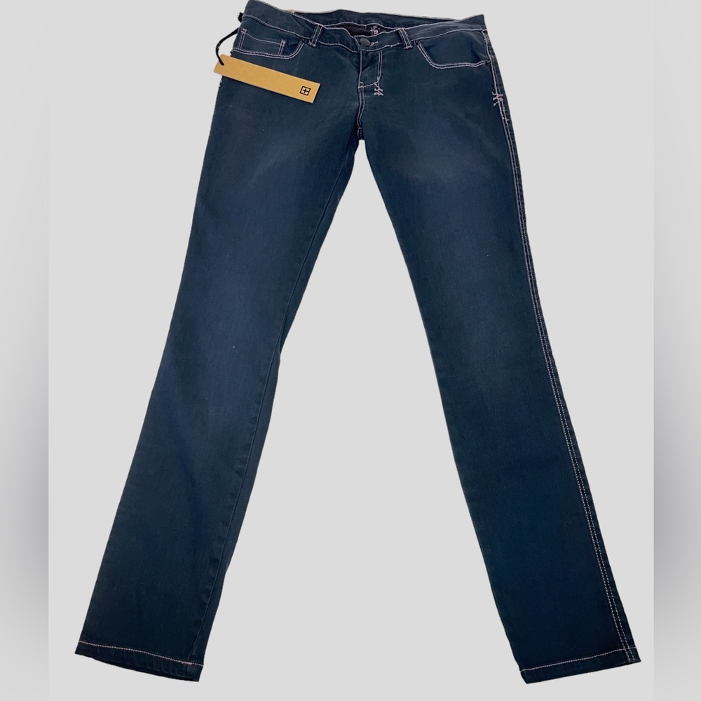 Ksubi Jeans Womens Size 28‎ Blue Skinny Pins Shady Low Rise Pink Stitch Slim Fit